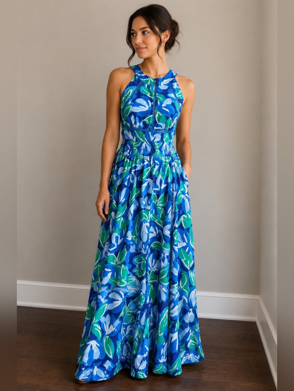ANTHROPOLOGIE ABEL THE LABEL - Stunning Halter Style Maxi Summer Dress